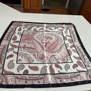 Paisley Decorative Square Scarf - Black and Cream
